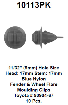 Wheel flare molding clips - 10113PK