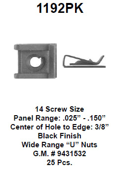 Wide range u-nut - 1192PK