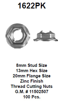 Thread cutting nut - 1622PK