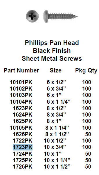Screw 10X3/4in - 1723PK
