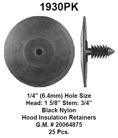 Hood insulation retainer - 1930PK
