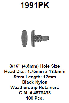 Weatherstrip retainer box:8198 - 1991PK