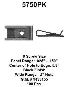 Wide range u-nut - 5750PK