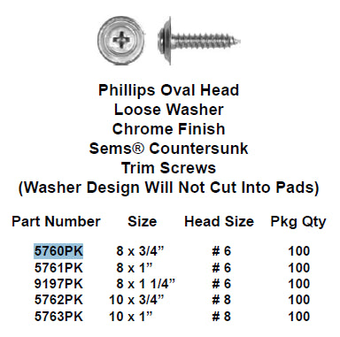 Screw 8X3/4 - 5760PK
