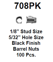 Barrel nut 1/8 stud. 5/32 hole (box:8186) - 708PK