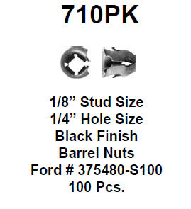 Barrel nut 1/8 stud. 1/4 hole (box:8186) - 710PK