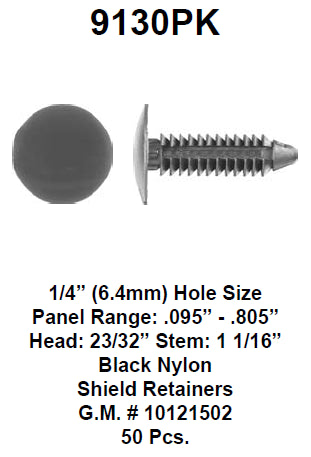 Engine splash shield retainer - 9130PK