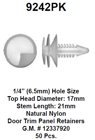 Trim panel retainer gm/chr - 9242PK