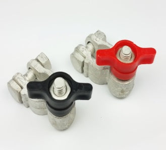 Batteripolsko m/vingemutter rød/sort - 01291