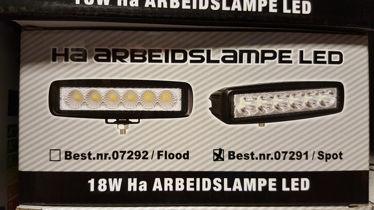 Arbeidslampe led spot  ip67 18w - 07291