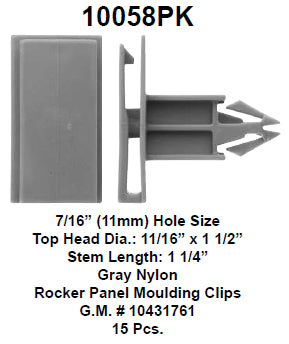 Rocker panel molding clips - 10058PK