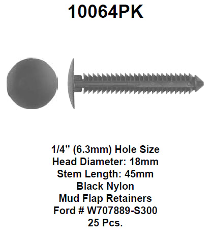Mud flap retainer - 10064PK
