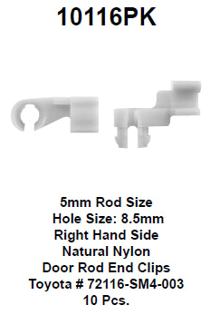 Door rod end clip box:8196 - 10116PK