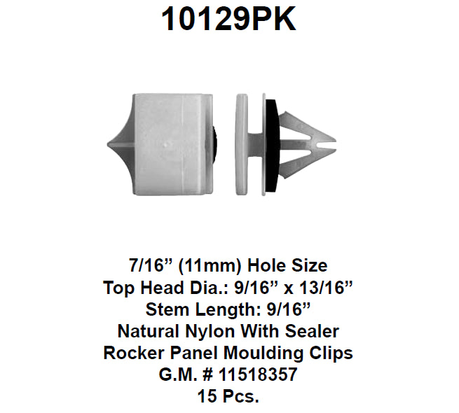 Retainer natural nylon w/sealer - 10129PK