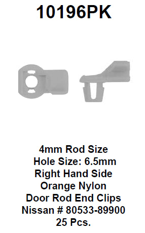 Door rod end clip box:8196 - 10196PK