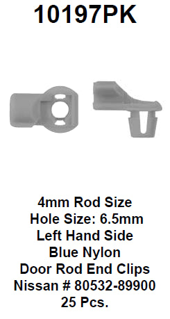 Door rod end clip box:8196 - 10197PK