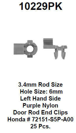 Door rod end clip box:8196 - 10229PK