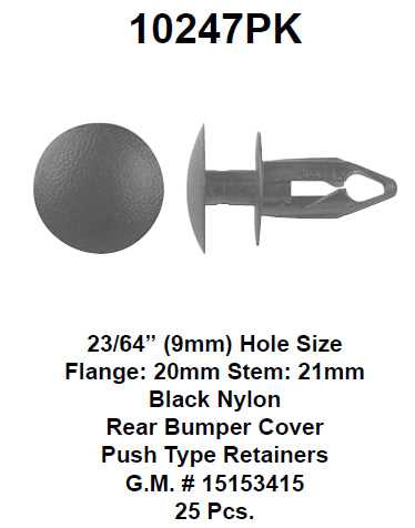 Retainer rear bumper cover - 10247PK