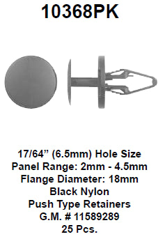 Push type retainer - 10368PK