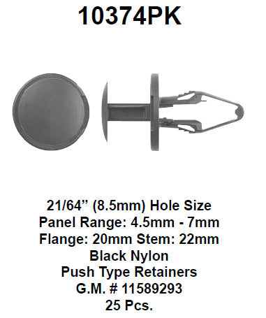 Push type retainer - 10374PK