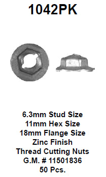 Thread cutting nut 6,3mm - 1042PK