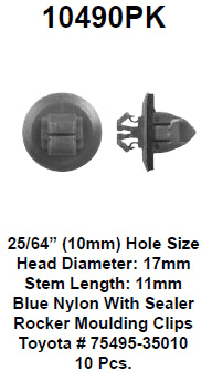 Rocker molding clips - 10490PK