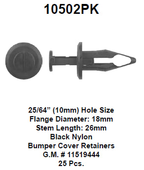 Bumper cover retainer - 10502PK