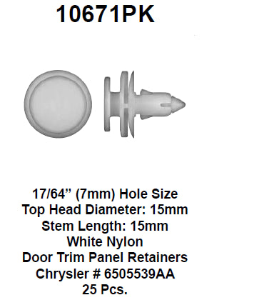 Clips door trim panel - 10671PK
