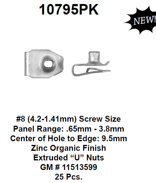 Extruded u-nuts - 10795PK
