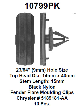 Clips front fender flare - 10799PK