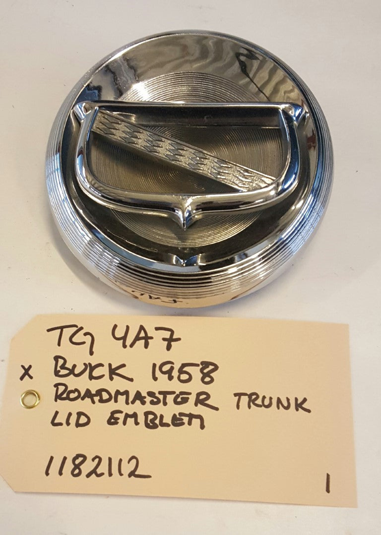 1958 Buick Roadmaster trunk lid emblem - 1182112