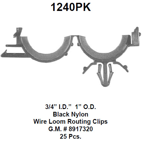 Wire lom routing clips 3/4,id 1,od - 1240PK