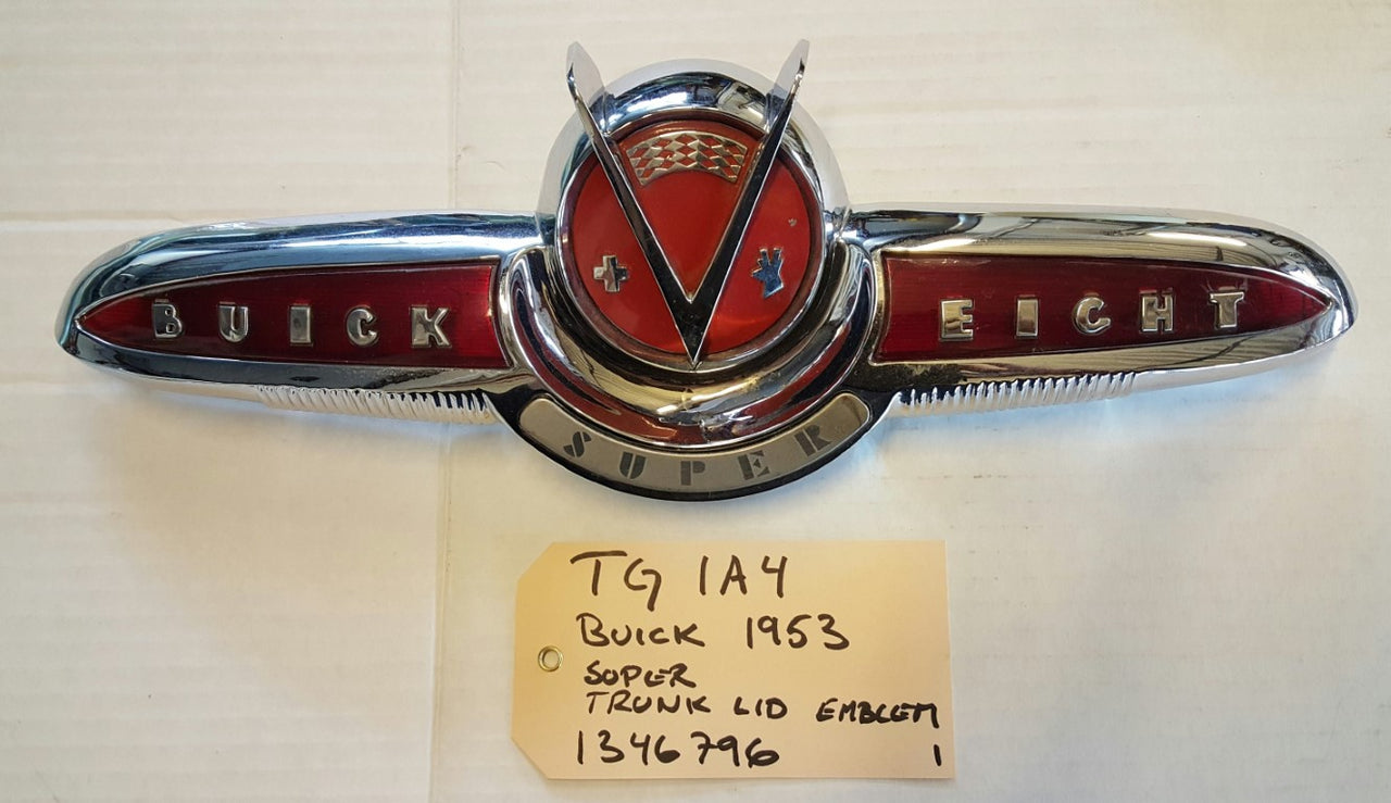 1953 Buick Super Trunk lid emblem - 1346796