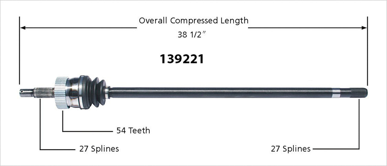 CV Drive axle gr.cher 93-98 rh (ch-8221) - 139221