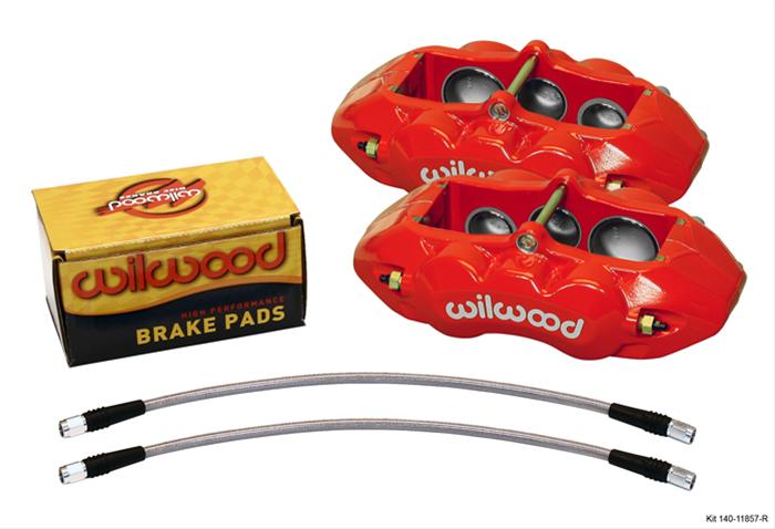 Caliper kit D8-6, Front ,6-piston Red, pads, hoses - 140-11857-R