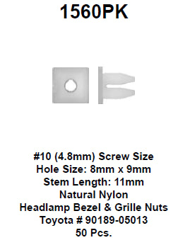 Grille screw grommet - 1560PK