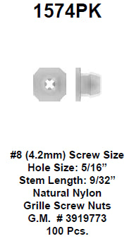 Grille screw grommet - 1574PK