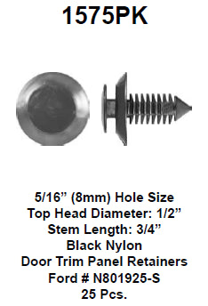 Door trim panel retainer - 1575PK