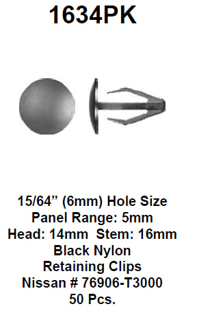 Retaining clips - 1634PK