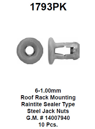 Steel jack nut sealed 6-1.00 - 1793PK