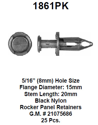 Push type retainer - 1861PK