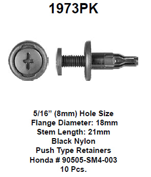 Push type retainer - 1973PK