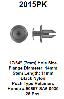 Push type retainer - 2015PK
