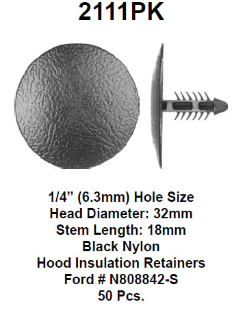 Hood insulation retainer - 2111PK