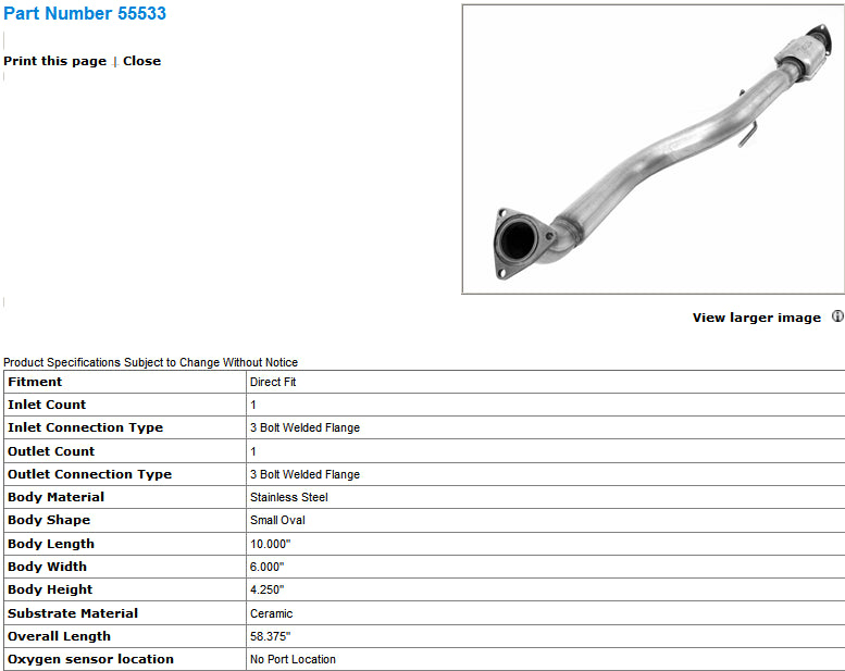 Catalyt converter 03-06 Express Van 2500/3500 - 55533
