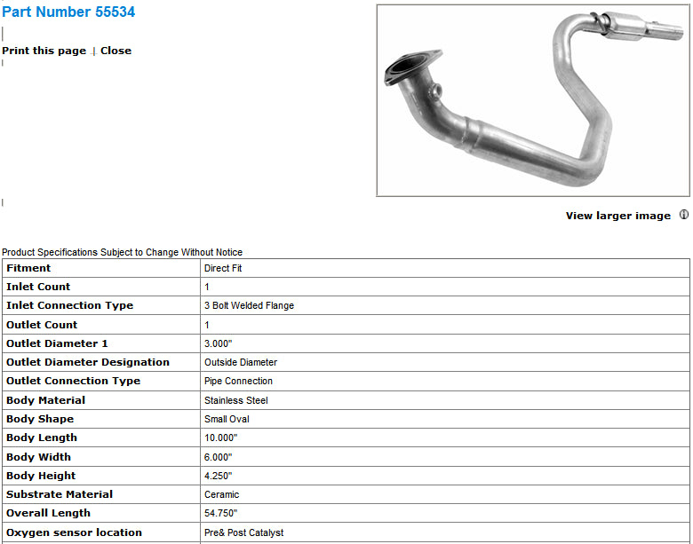 Catalyt converter 03-06 Express Van 2500/3500 - 55534