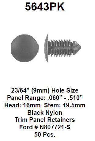 Trim panel retainers - 5643PK