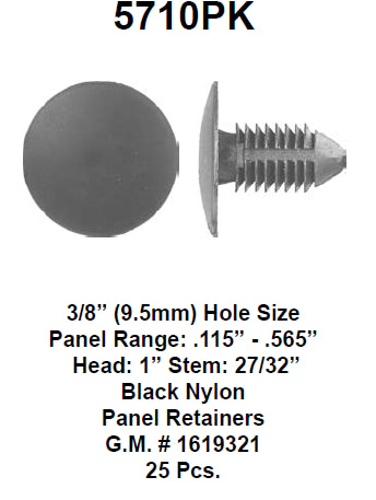 Radiator apron panel retainer - 5710PK