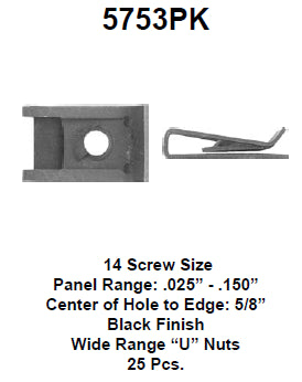 Nut speed type-U 6,3mm Screw size. 5/8 Edge range - 5753PK