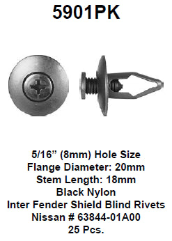 Push type retainer - 5901PK